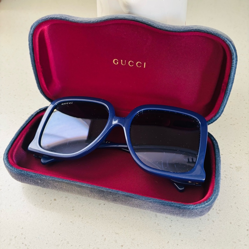 Gucci‎ Women’s Gradient GG1326S Square Plastic Sunglasses Designer Luxury 58mm - Picture 3 of 11